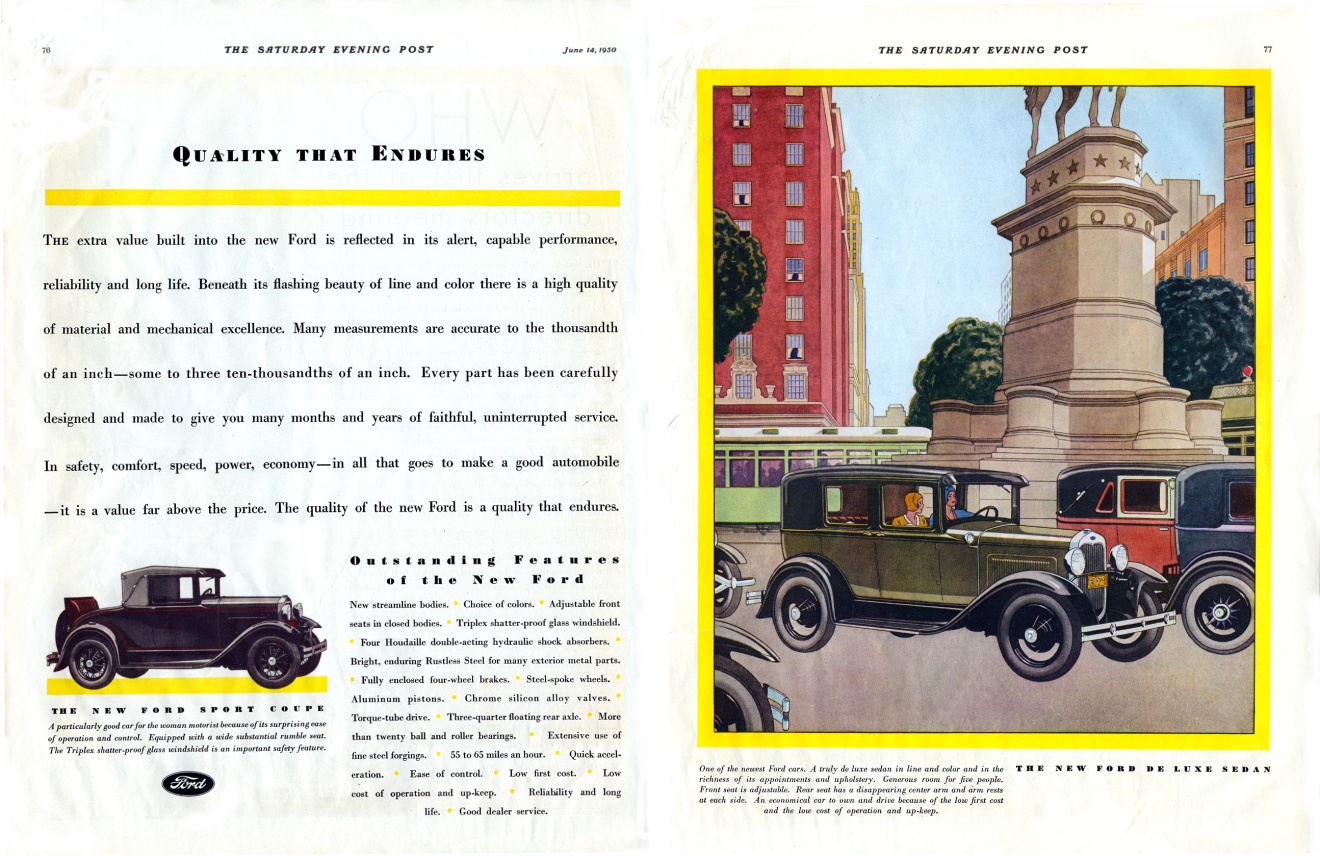 1930 Ford Auto Advertising
